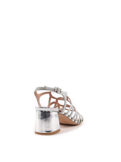 Sandalo elegante da donna Clyo' in raffinato argento