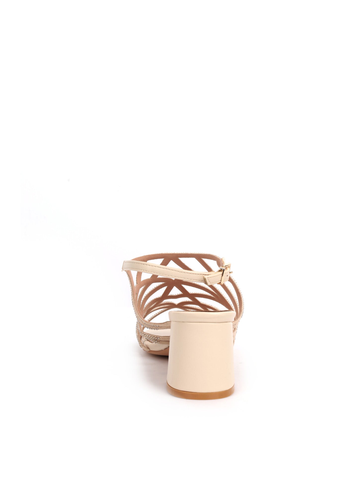 Eleganti sandali beige da donna Clyo' con tacco e brillantini