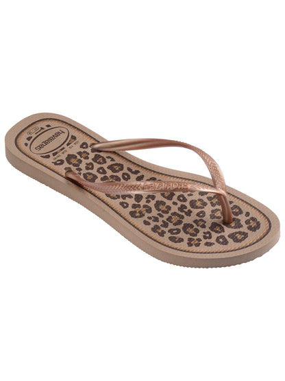 Havaianas Slim Animals, ciabatte donna rosa con stampa animalier