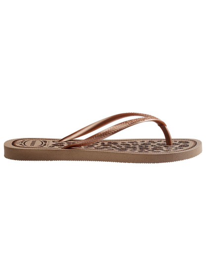 Havaianas Slim Animals, ciabatte donna rosa con stampa animalier