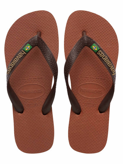 Ciabatte Havaianas Brasil Log marroni da donna