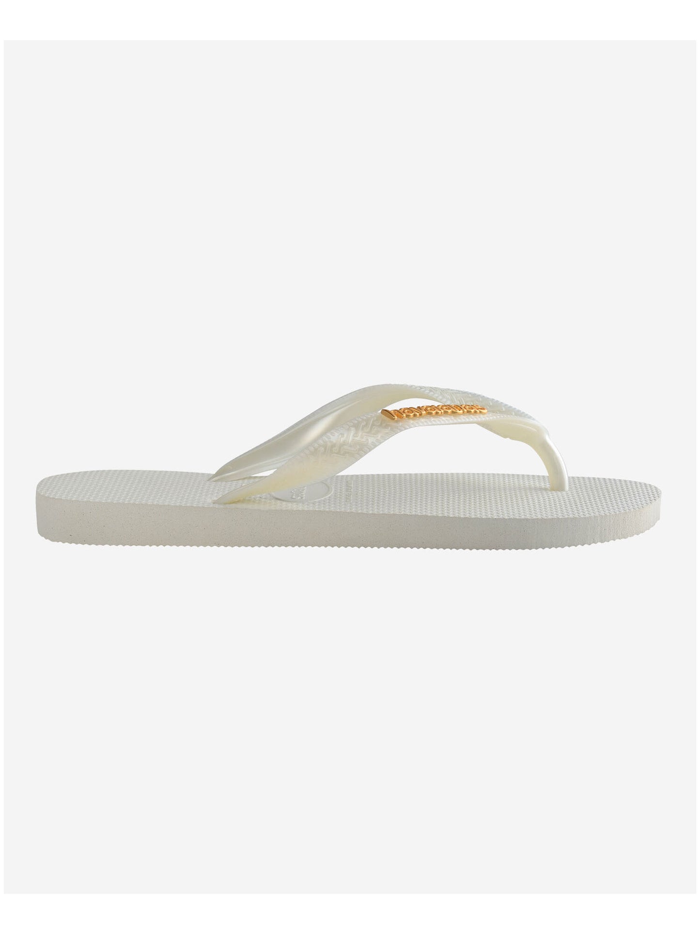 Ciabatte donna Havaianas Top Logo bianche con dettaglio metallico