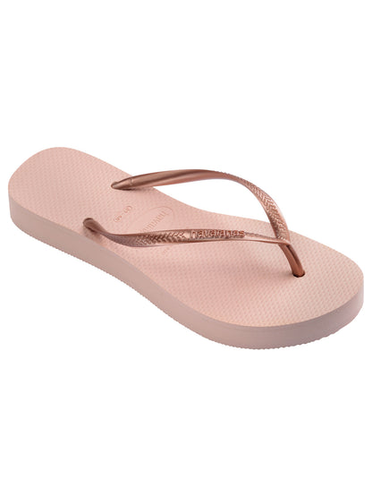 Ciabatte donna Havaianas Slim Flatform rosa con suola alta