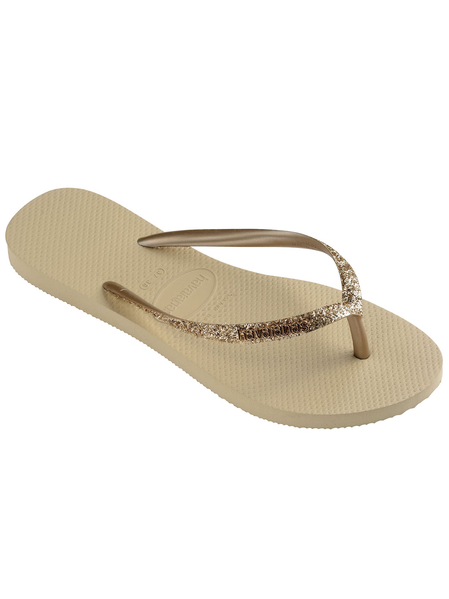Ciabatte donna Havaianas Slim Glitter in beige