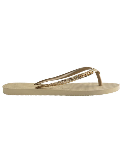 Ciabatte donna Havaianas Slim Glitter in beige