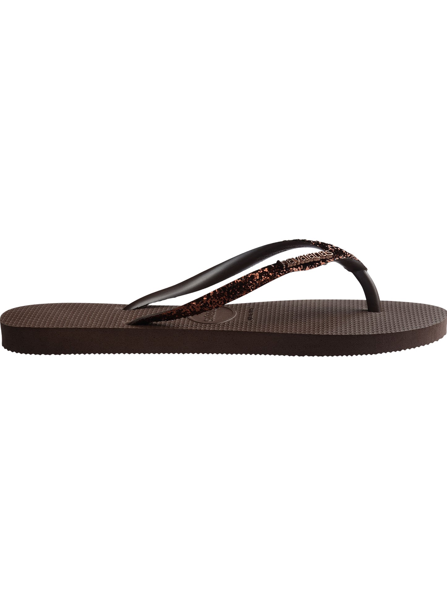 Havaianas Slim Glitter, ciabatte donna marroni con glitter