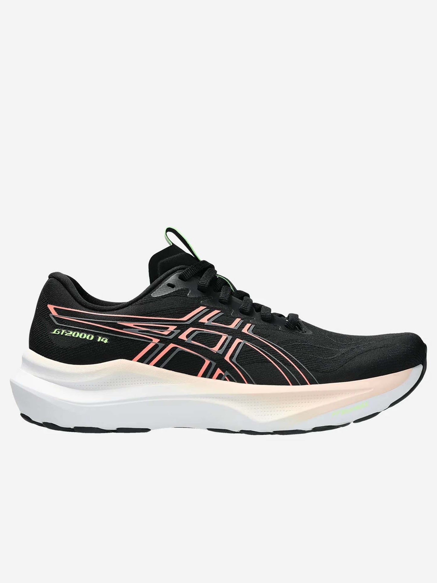 Asics GT-2000 14, scarpe running donna nere con stabilità e comfort