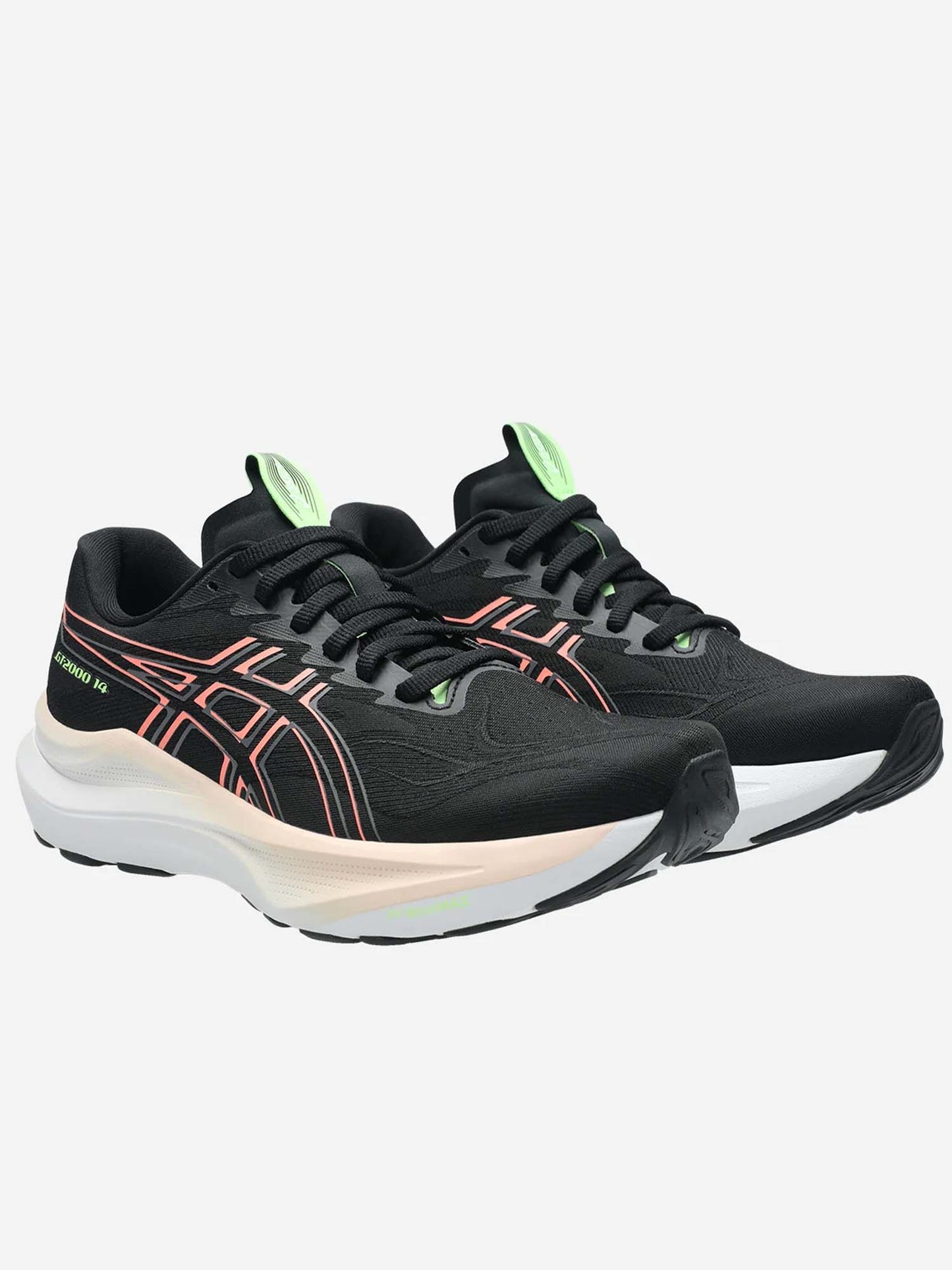Asics GT-2000 14, scarpe running donna nere con stabilità e comfort