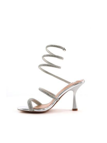 Sandali donna Clyo' in elegante argento per la primavera estate