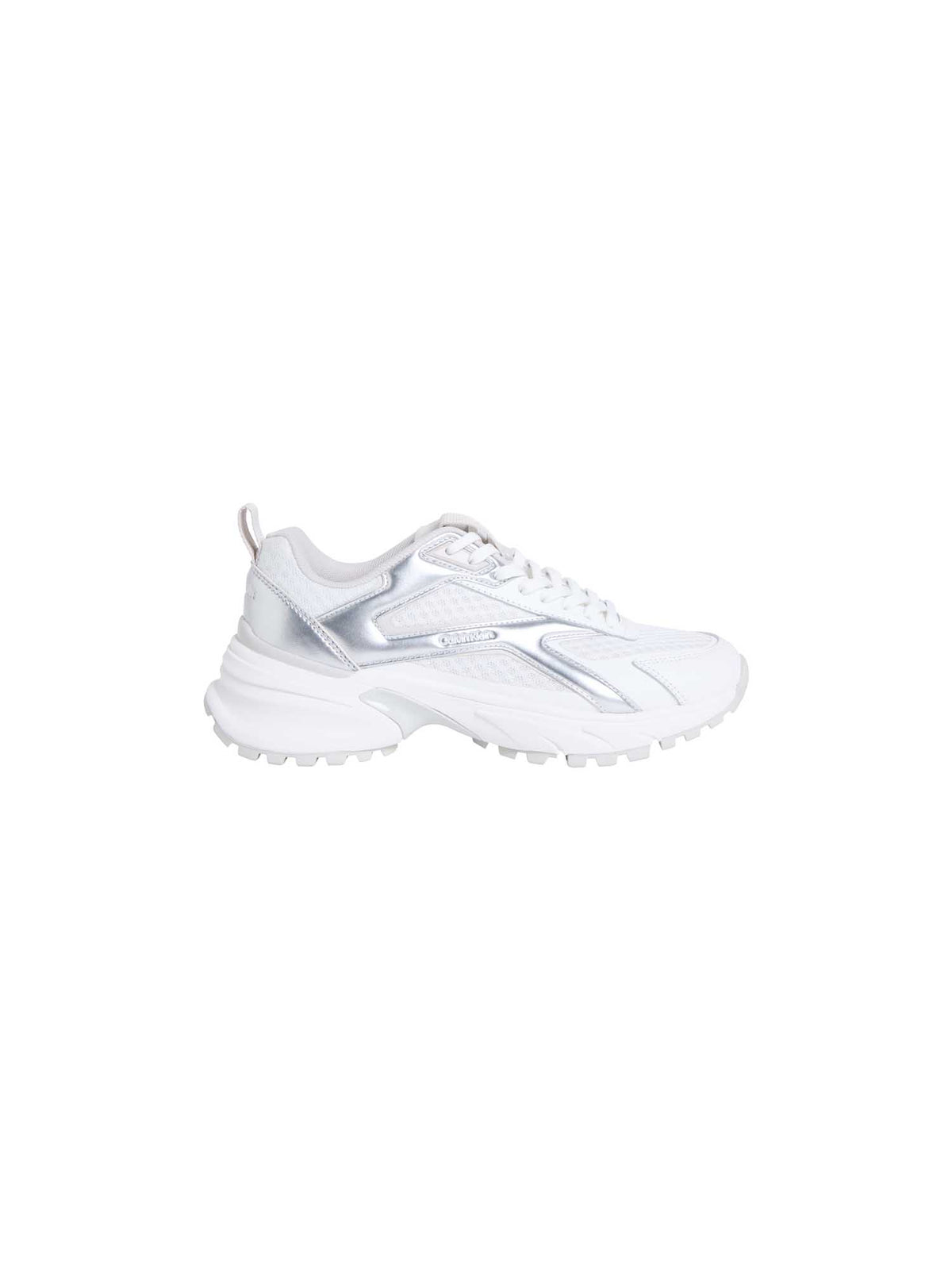 Ck hike run sneakers da donna bianco argento