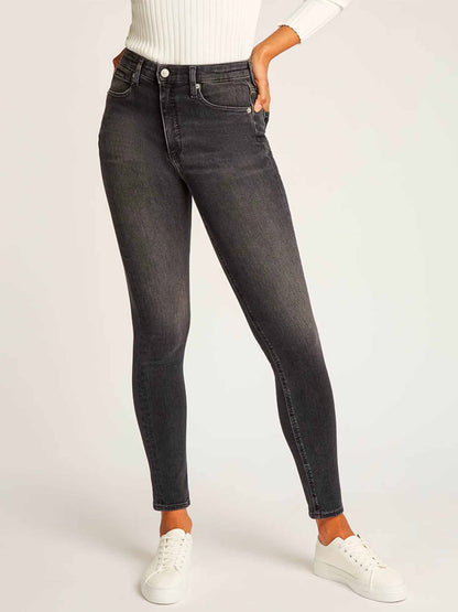 DENIM HIGH RISE SKINNY CALVIN KLEIN JEANS DONNA DENIM BLACK