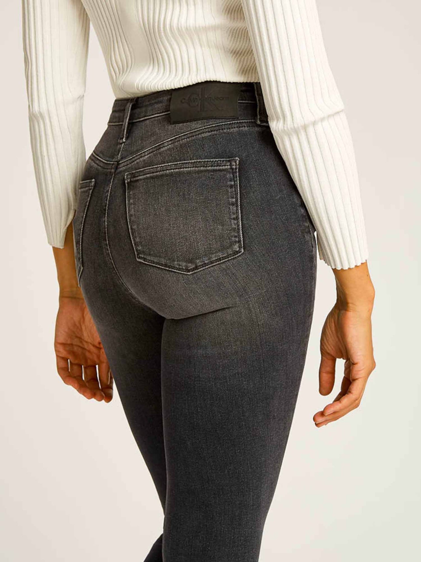DENIM HIGH RISE SKINNY CALVIN KLEIN JEANS DONNA DENIM BLACK