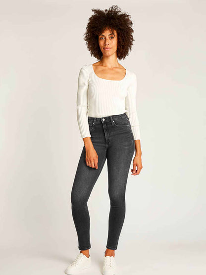 DENIM HIGH RISE SKINNY CALVIN KLEIN JEANS DONNA DENIM BLACK