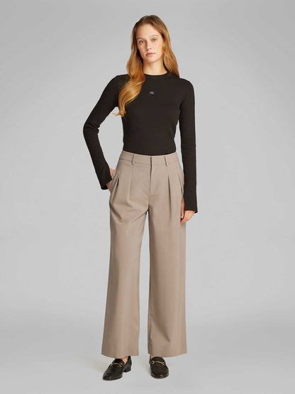 PANTALONE TAILORED WIDE LEG CALVIN KLEIN JEANS DONNA BEIGE