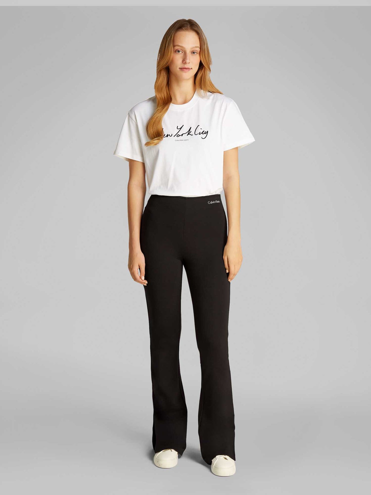PANTALONE SVASATO CALVIN KLEIN JEANS DONNA NERO