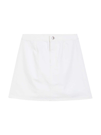 GONNA MINI DENIM CALVIN KLEIN JEANS DONNA BIANCO
