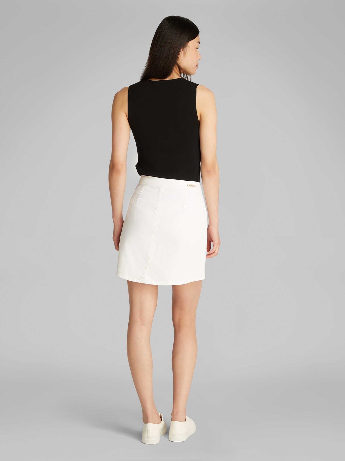 GONNA MINI DENIM CALVIN KLEIN JEANS DONNA BIANCO