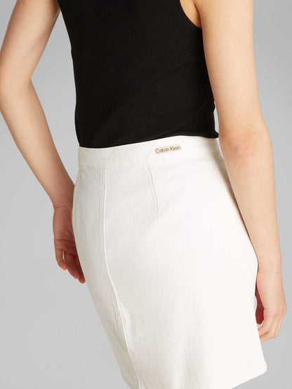 GONNA MINI DENIM CALVIN KLEIN JEANS DONNA BIANCO