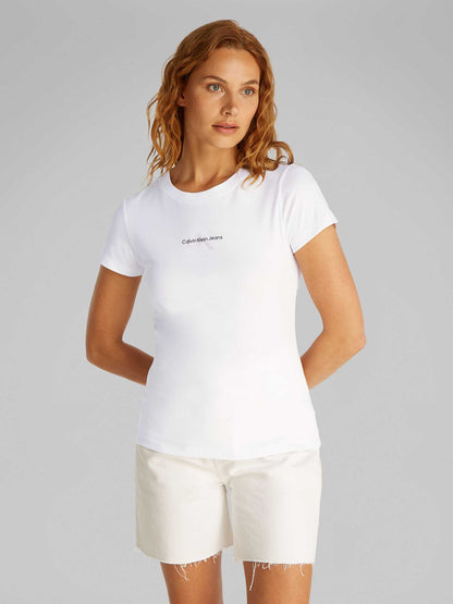 T-SHIRT GRADIENT MONOLOGO CALVIN KLEIN JEANS DONNA BIANCO