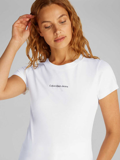 T-SHIRT GRADIENT MONOLOGO CALVIN KLEIN JEANS DONNA BIANCO