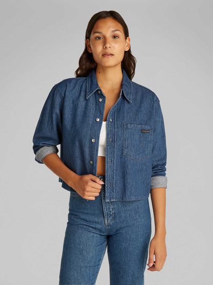 CAMICIA CROPPED DAD DENIM CALVIN KLEIN JEANS DONNA JEANS