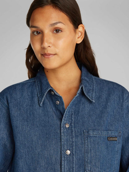CAMICIA CROPPED DAD DENIM CALVIN KLEIN JEANS DONNA JEANS