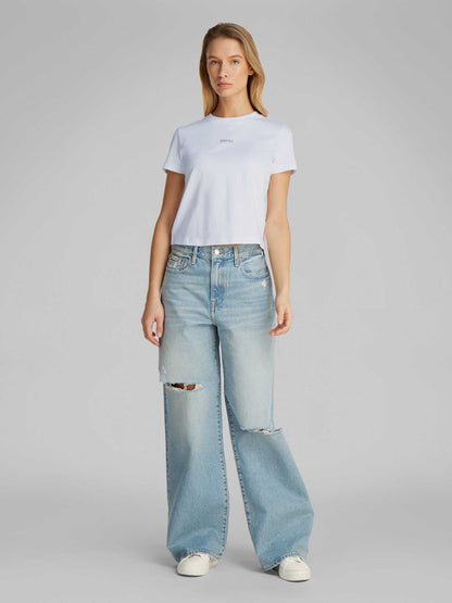 T-SHIRT CROPPED CALVIN KLEIN JEANS DONNA BIANCO