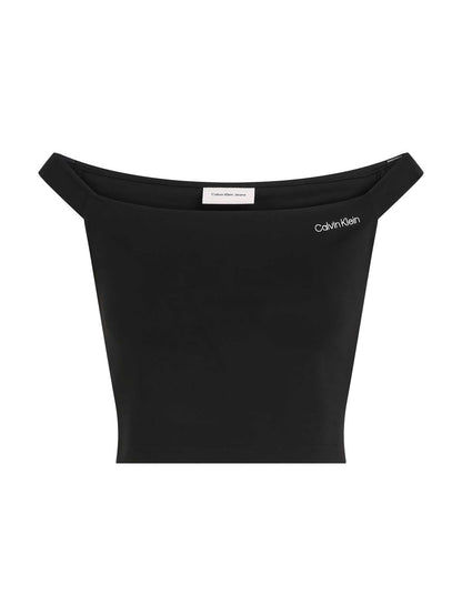 TOP LOGO BARDOT MILAN CALVIN KLEIN JEANS DONNA NERO