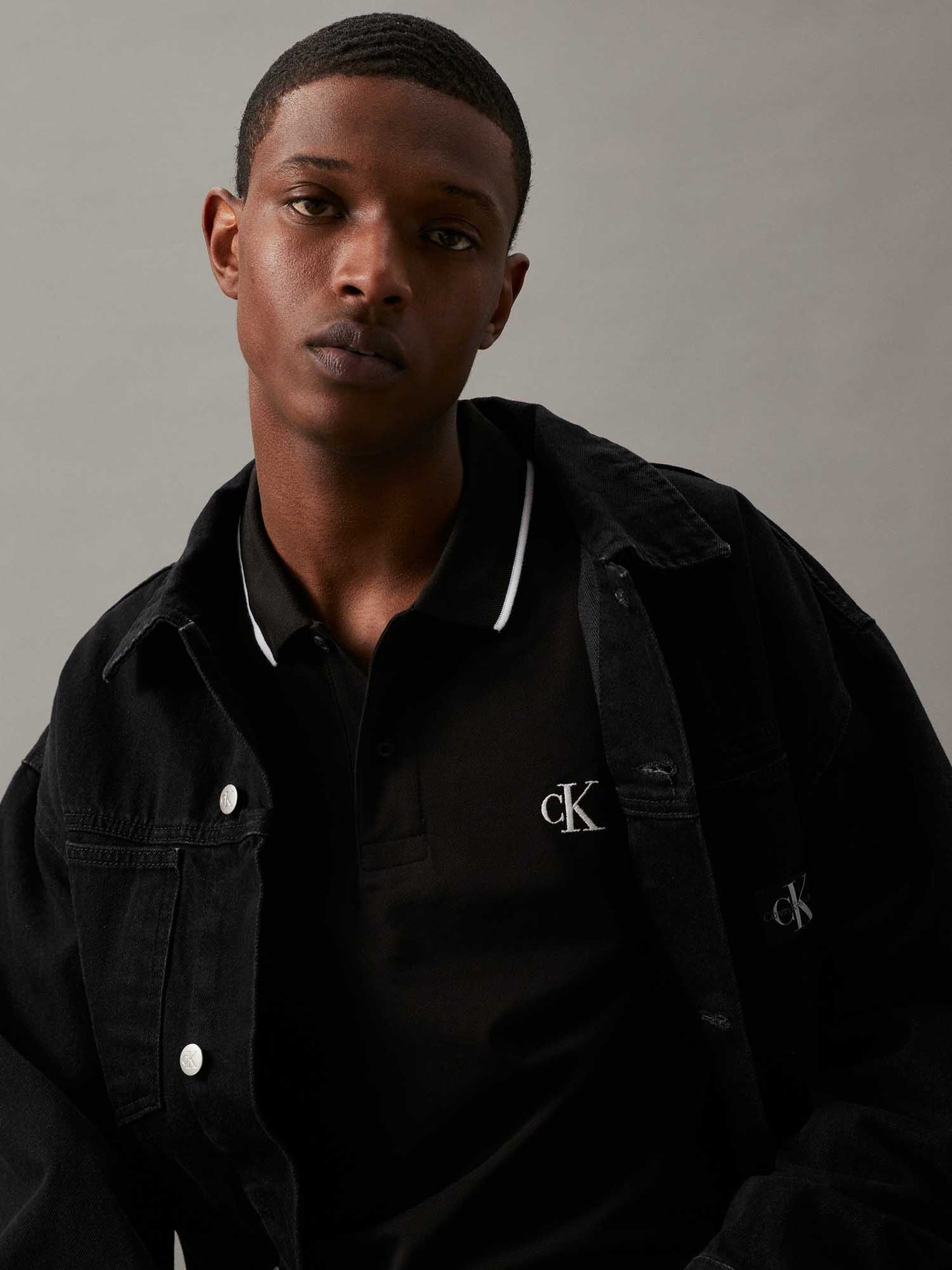 POLO SLIM CALVIN KLEIN JEANS UOMO NERO