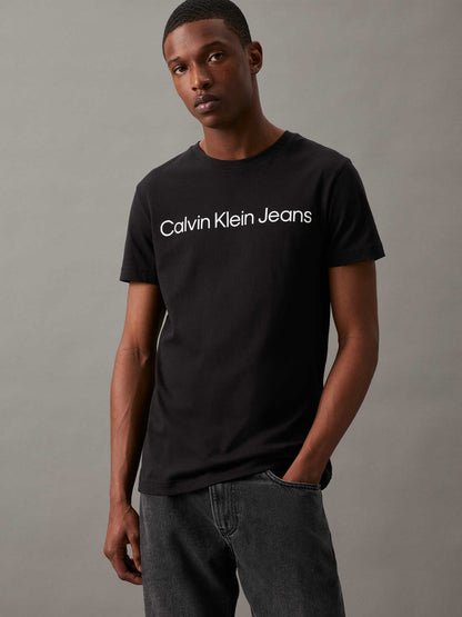 T-SHIRT CORE ISTITUT LOGO CALVIN KLEIN JEANS DA UOMO NERO