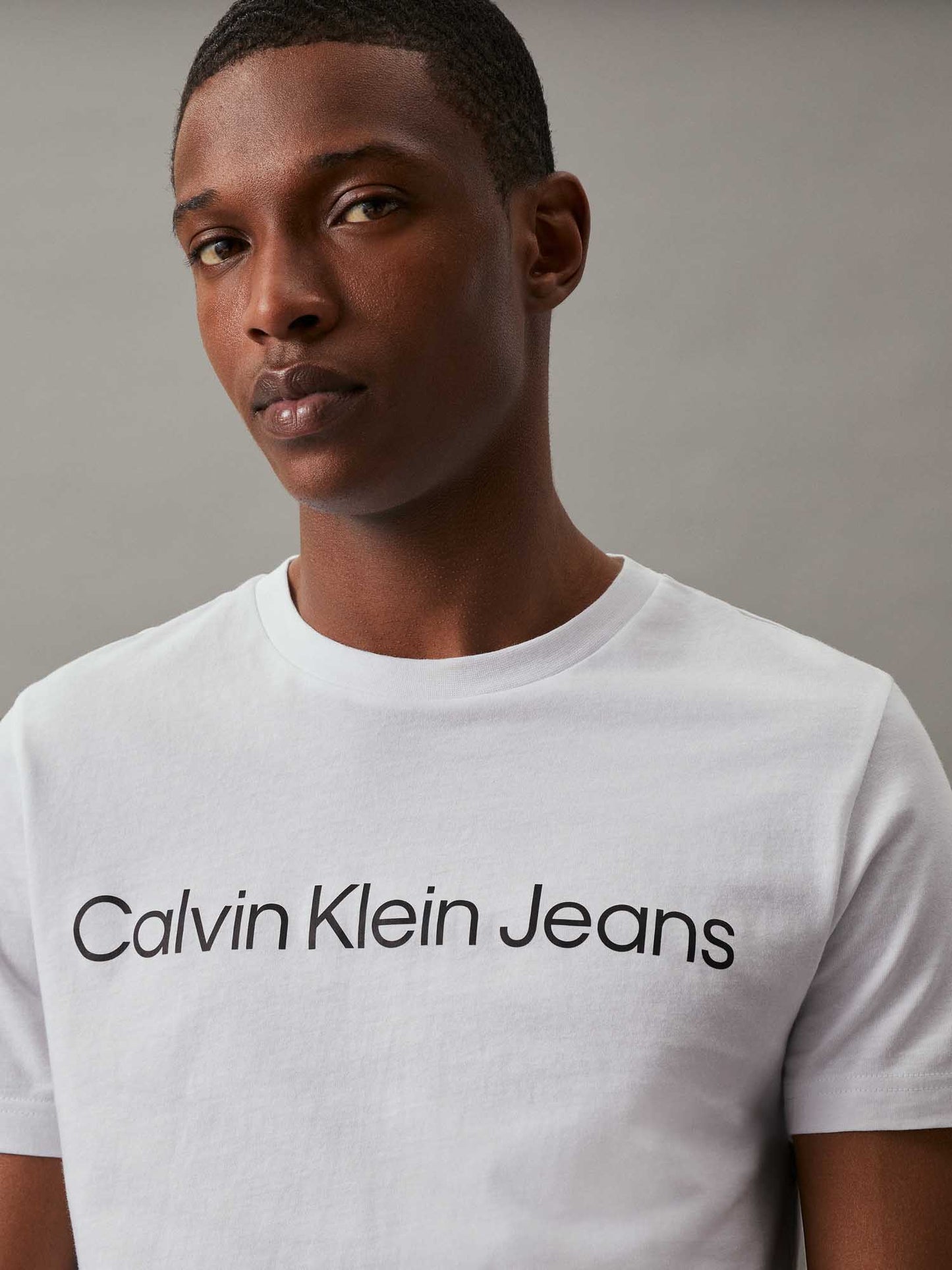 T-SHIRT CORE ISTITUT LOGO CALVIN KLEIN JEANS DA UOMO BIANCO