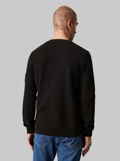 MAGLIA WAFFLE CALVIN KLEIN JEANS UOMO NERO