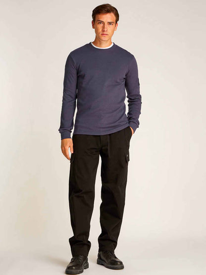 MAGLIA WAFFLE CALVIN KLEIN JEANS UOMO BLU