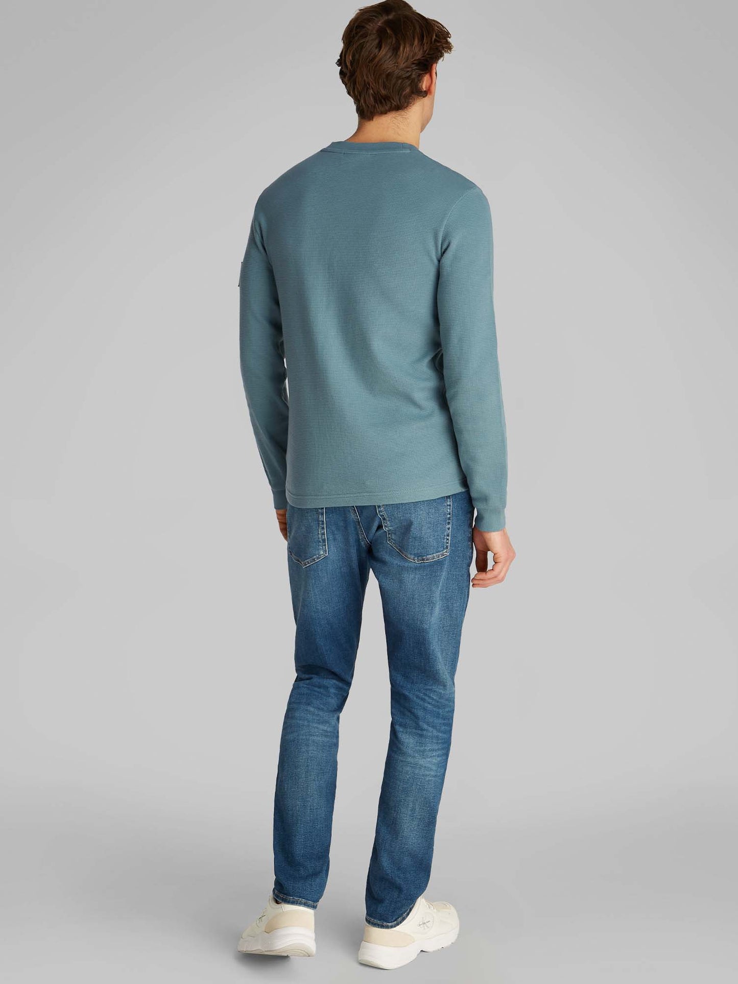 MAGLIA WAFFLE CALVIN KLEIN JEANS UOMO AVIO