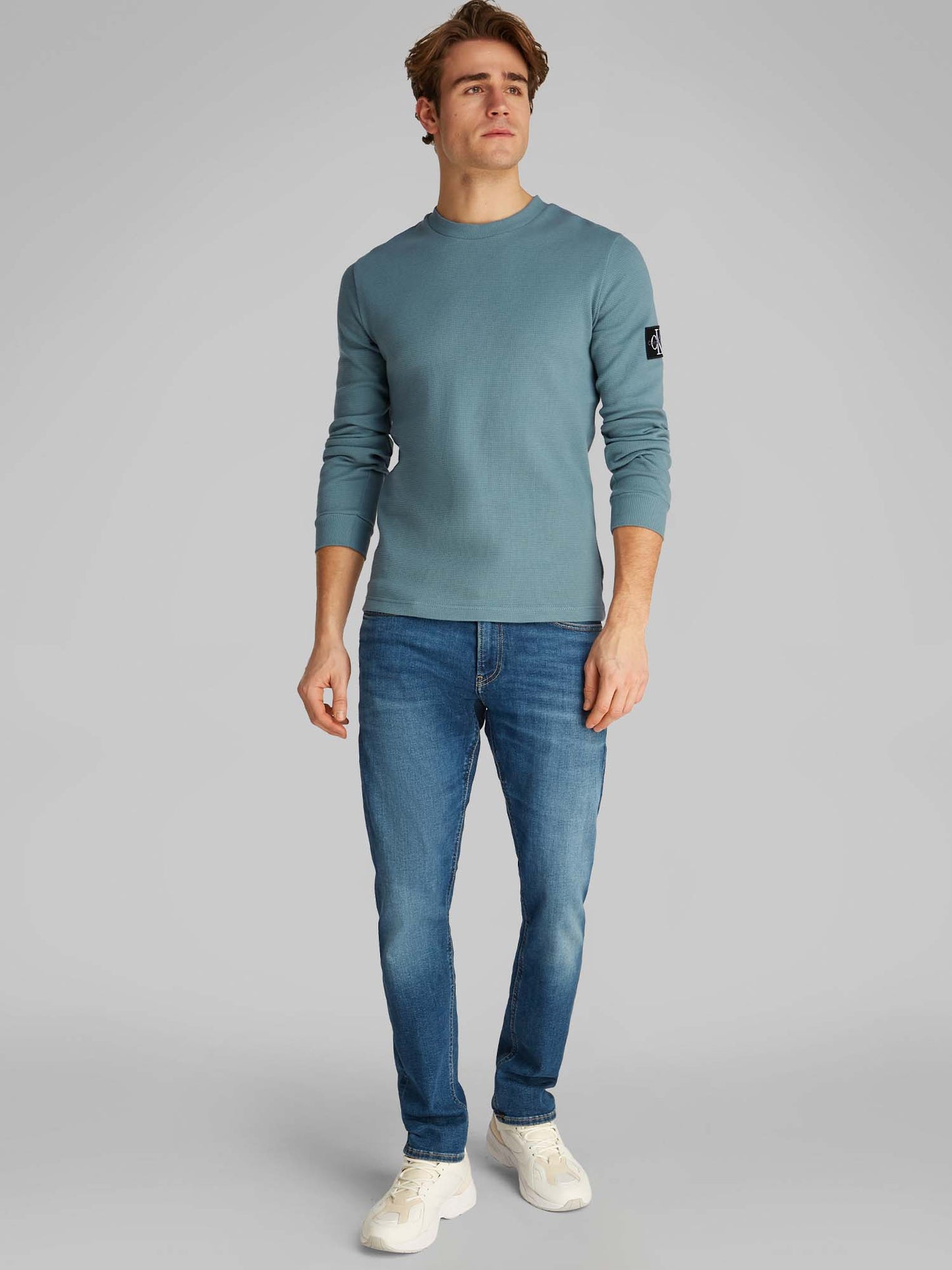 MAGLIA WAFFLE CALVIN KLEIN JEANS UOMO AVIO