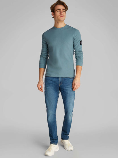 MAGLIA WAFFLE CALVIN KLEIN JEANS UOMO AVIO