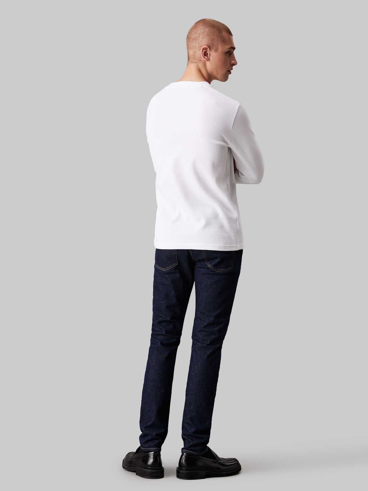 MAGLIA WAFFLE CALVIN KLEIN JEANS UOMO PANNA