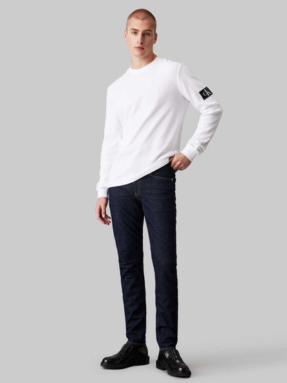 MAGLIA WAFFLE CALVIN KLEIN JEANS UOMO PANNA