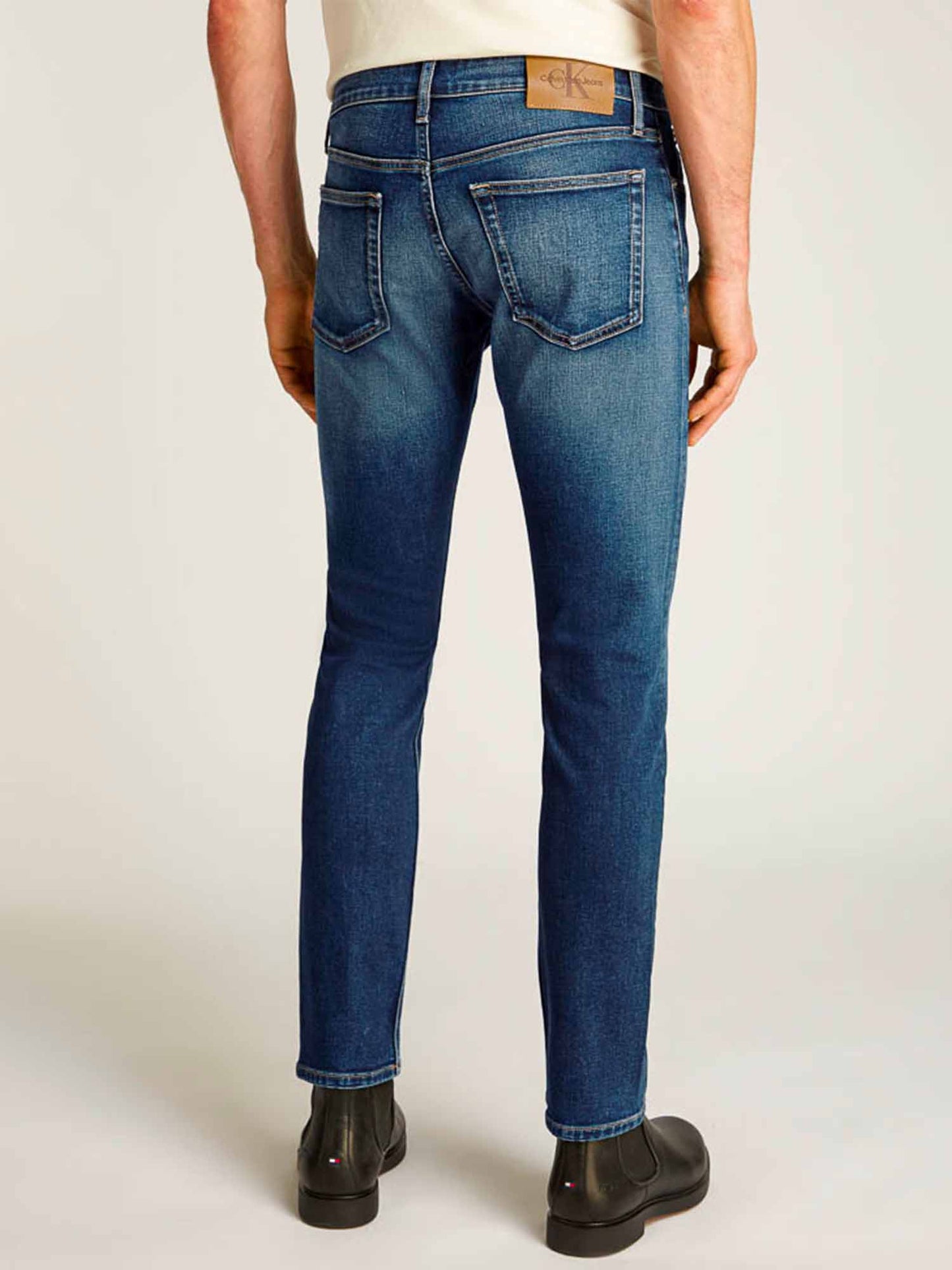 DENIM SLIM STRAIGHT CALVIN KLEIN UOMO JEANS SCURO