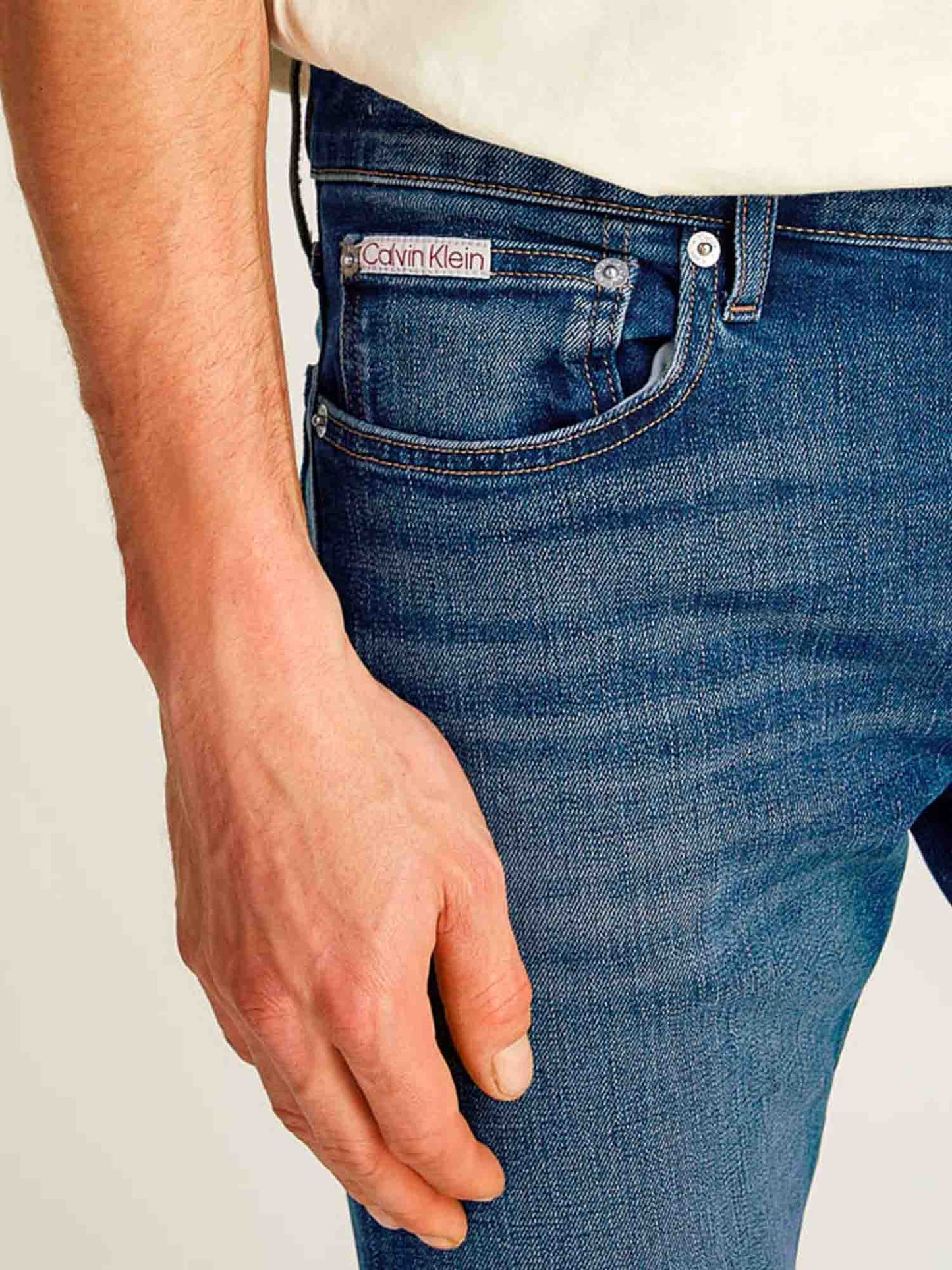 DENIM SLIM STRAIGHT CALVIN KLEIN UOMO JEANS SCURO