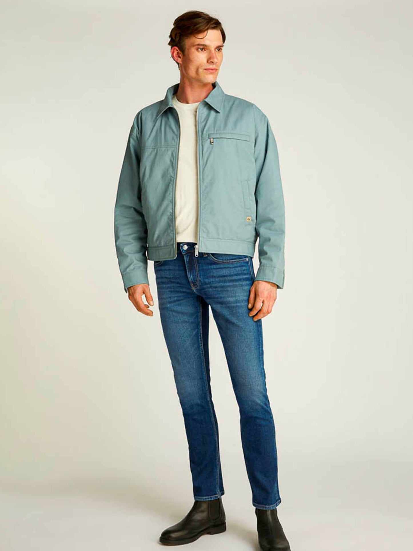 DENIM SLIM STRAIGHT CALVIN KLEIN UOMO JEANS SCURO