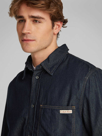 CAMICIA IN DENIM CALVIN KLEIN JEANS UOMO JEANS SCURO