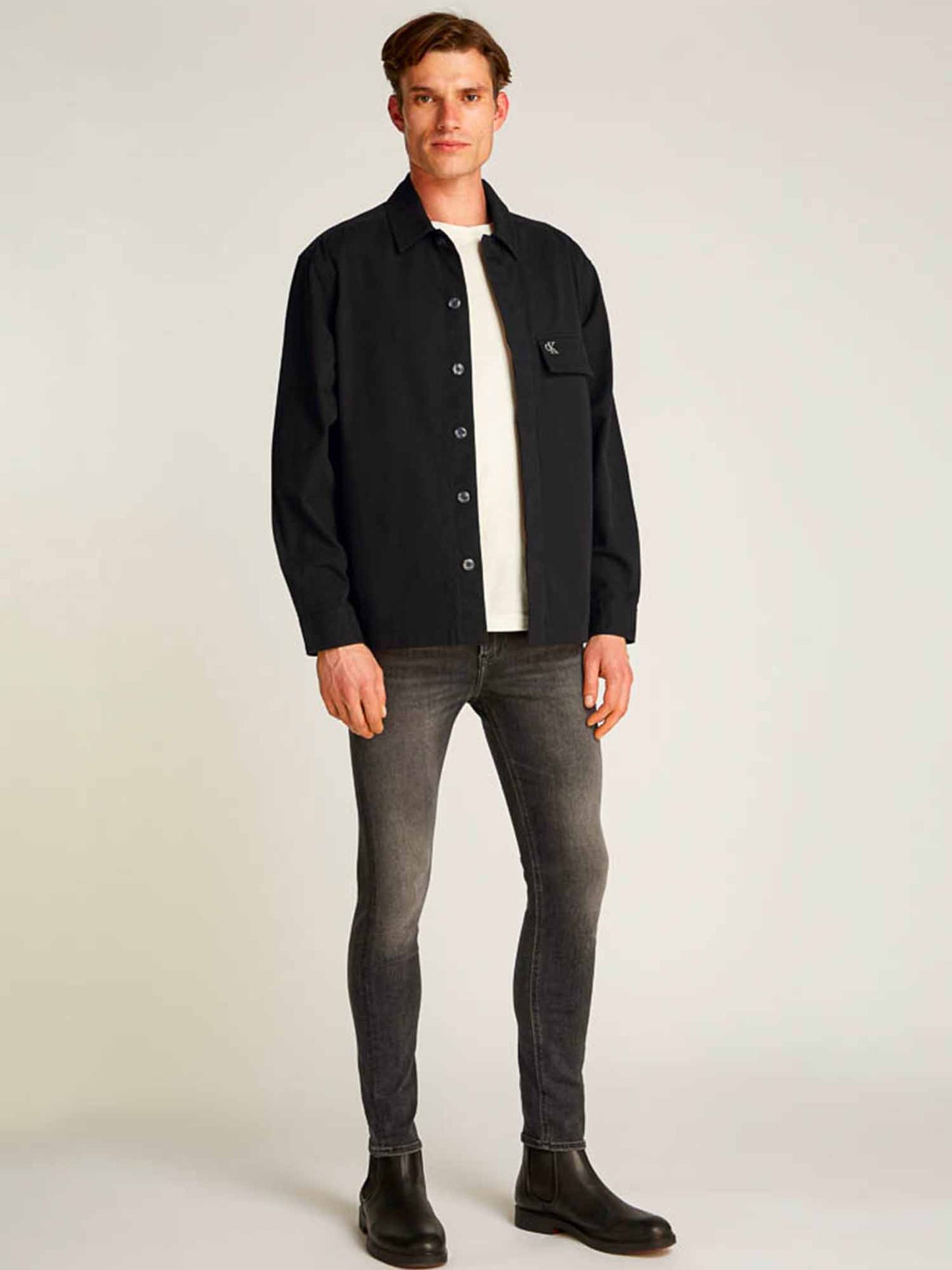 CAMICIA GIACCA CLEAN COTTON OVER CALVIN KLEIN JEANS UOMO NERO