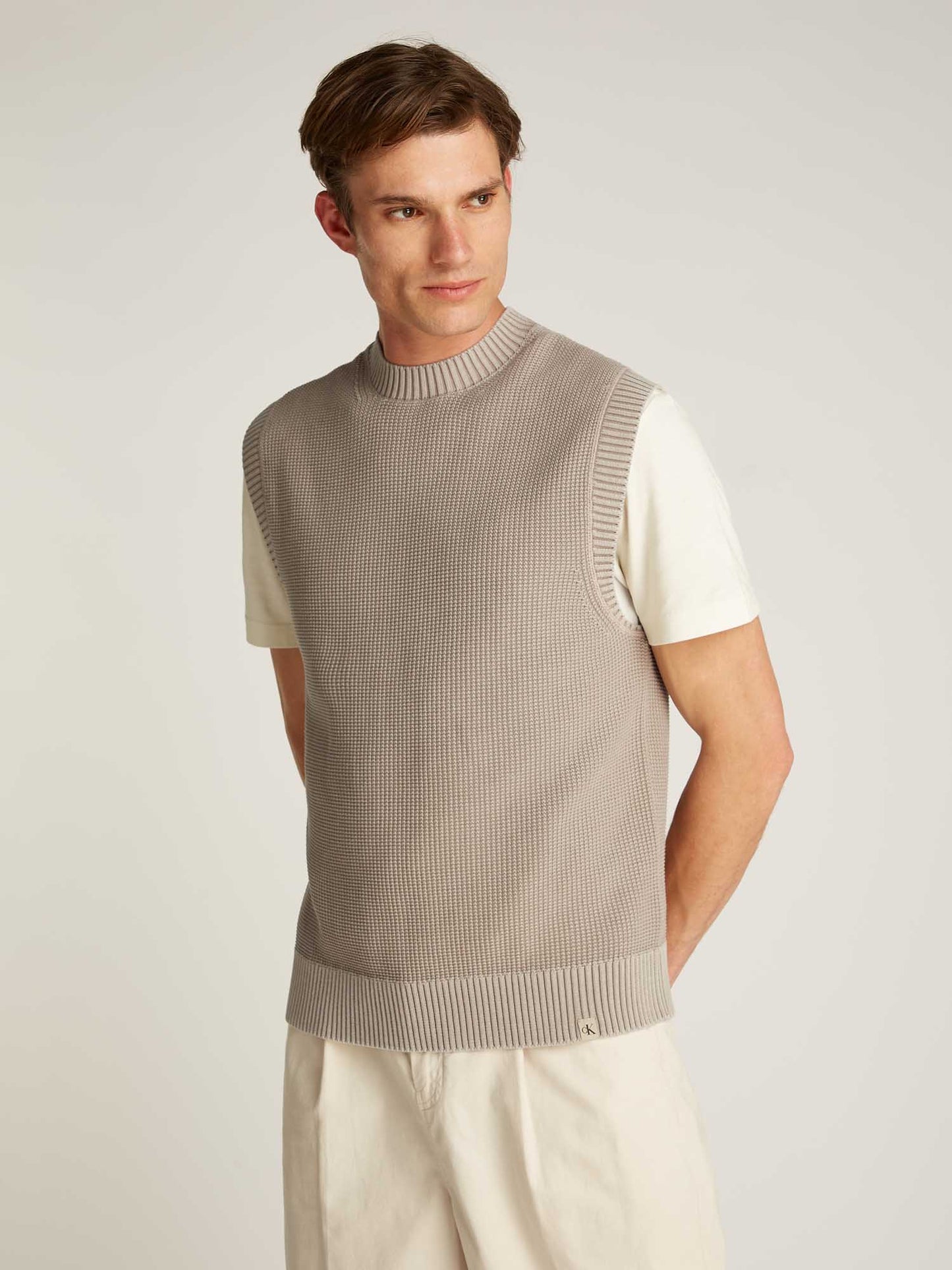 SMANICATO CALVIN KLEIN JEANS UOMO BEIGE
