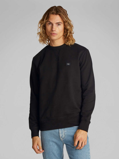 FELPA LABEL CREW CALVIN KLEIN JEANS UOMO NERO