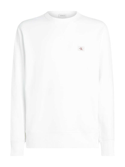 FELPA LABEL CREW CALVIN KLEIN JEANS UOMO BIANCO
