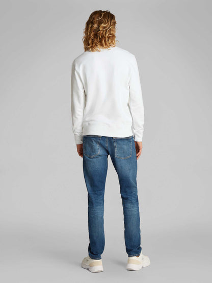 FELPA LABEL CREW CALVIN KLEIN JEANS UOMO BIANCO
