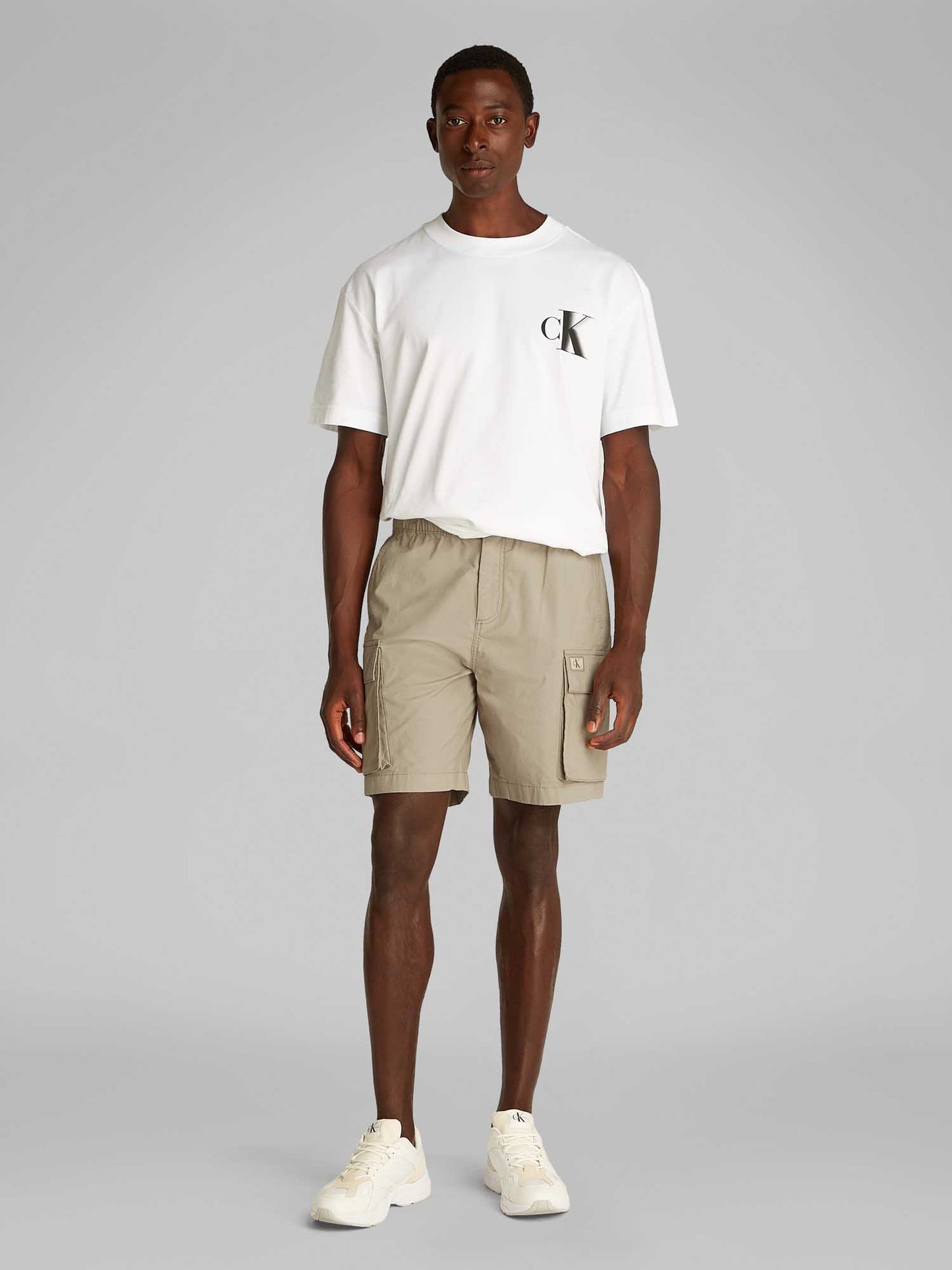 SHORT CARGO WASHED CALVIN KLEIN JEANS UOMO BEIGE