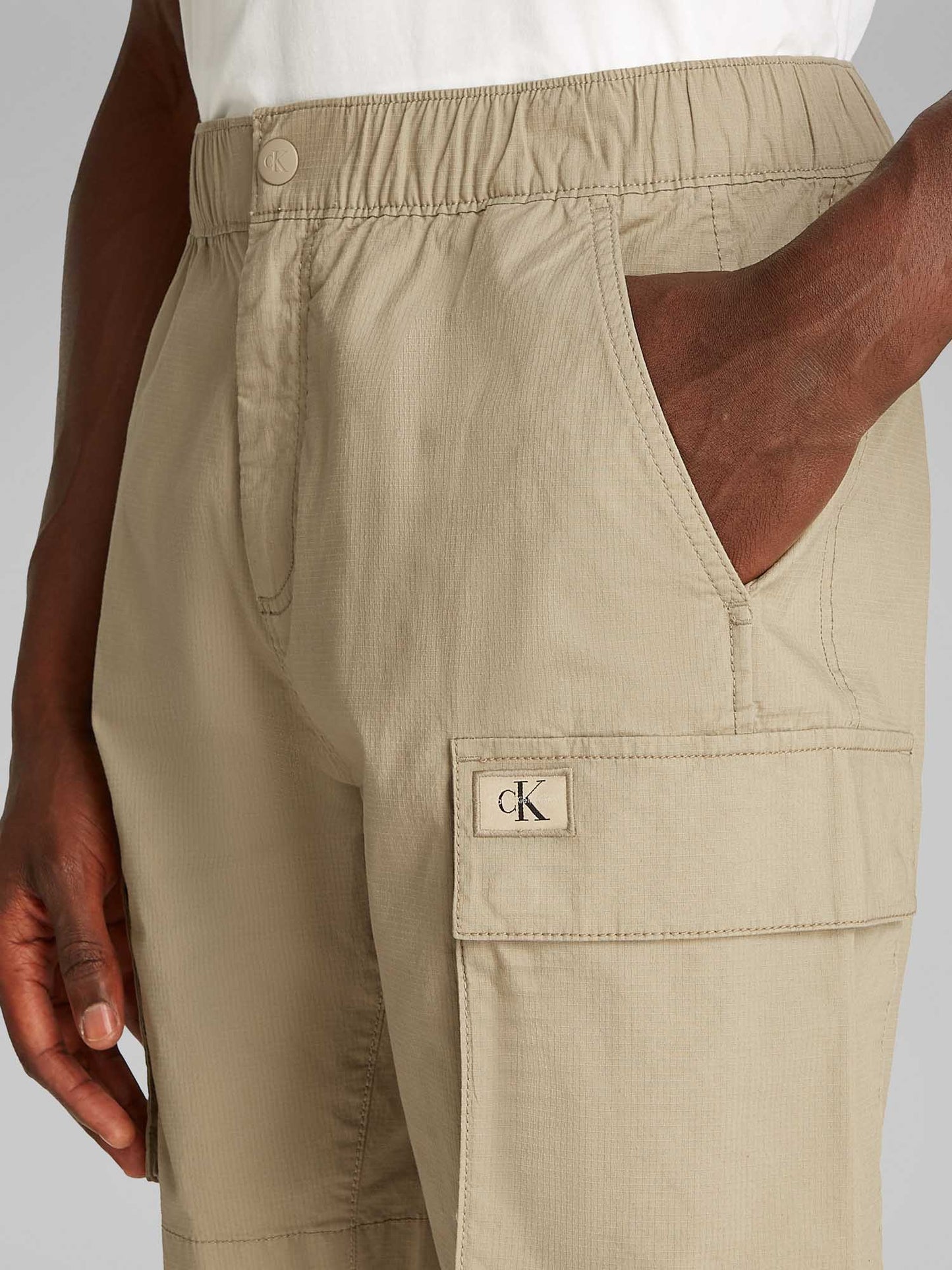 SHORT CARGO WASHED CALVIN KLEIN JEANS UOMO BEIGE