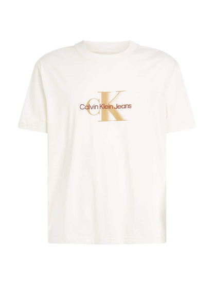 T-SHIRT MONOLOGO TEE CALVIN KLEIN JEANS UOMO PANNA